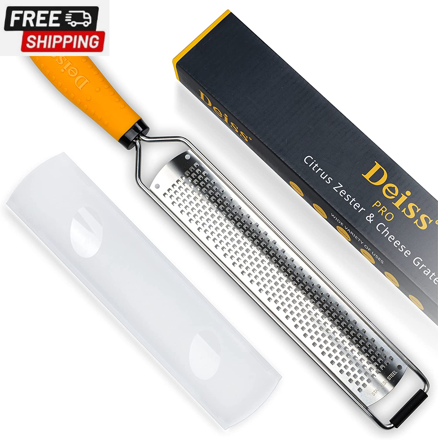 PRO Lemon Zester & Heavy Duty Cheese Grater & Vegetable Grater — Parmesan Cheese