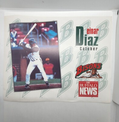 BUFFALO BISONS Vintage Baseball Sign Catcher Deiner Diaz The Buffalo News