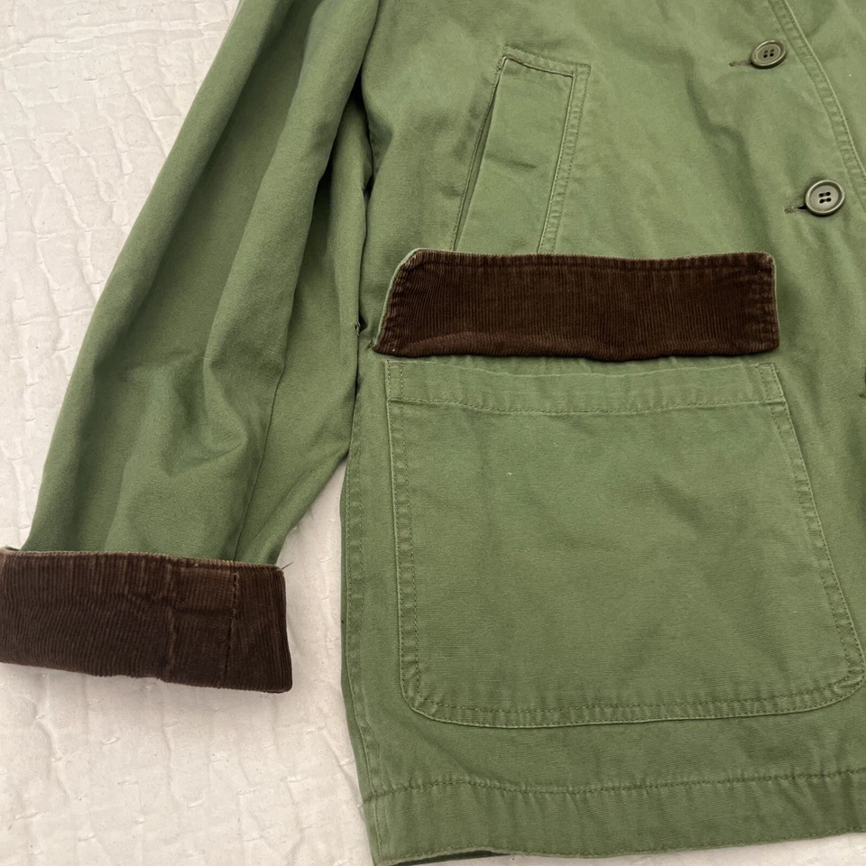 Basic Editions Vintage Green Barn Jacket Chore Coat Size Medium Fisherman Core - Image 3 of 4
