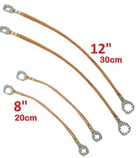 Multi-4-Pack. Universal 8"+12" (20cm + 30cm) Copper Ground Straps (Bonding) Kit