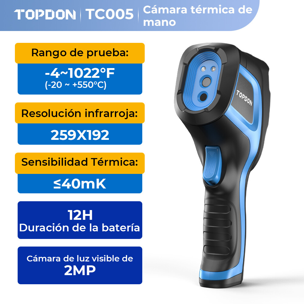 Caméra thermique TOPDON TC005 portable pour inspecter l'isolation de la maison et détecter les fuites