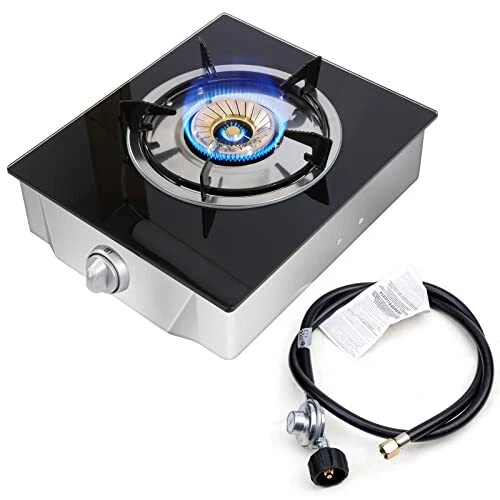 Portable Propane stove Single Burner Propane Stove Auto Ignition Tempered  Gas | eBay