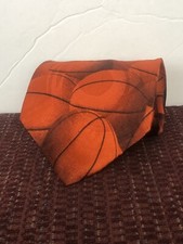 RM Sport Men's Necktie Tie Silk Just Balls Basketball Made in USA NWT NOS 56"