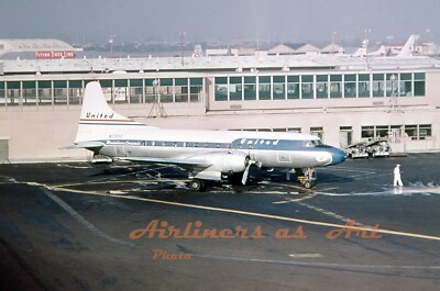 United Airlines Convair 340 N73110 in the late 1960s 8''x12'' Color Print