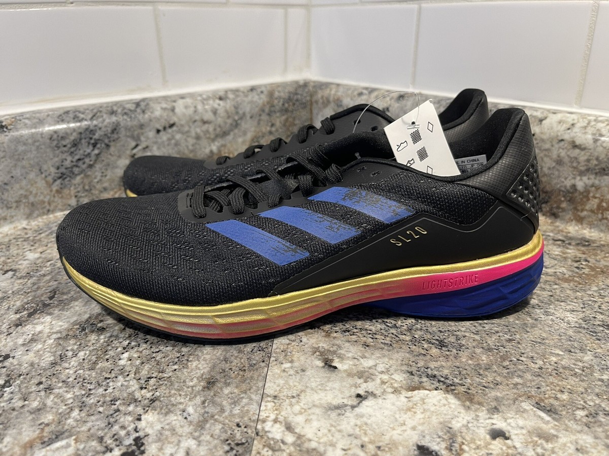 Adidas SL20 Running Shoes Mens Size 7.5 Core Black Royal Blue Gold FX0283 New | eBay