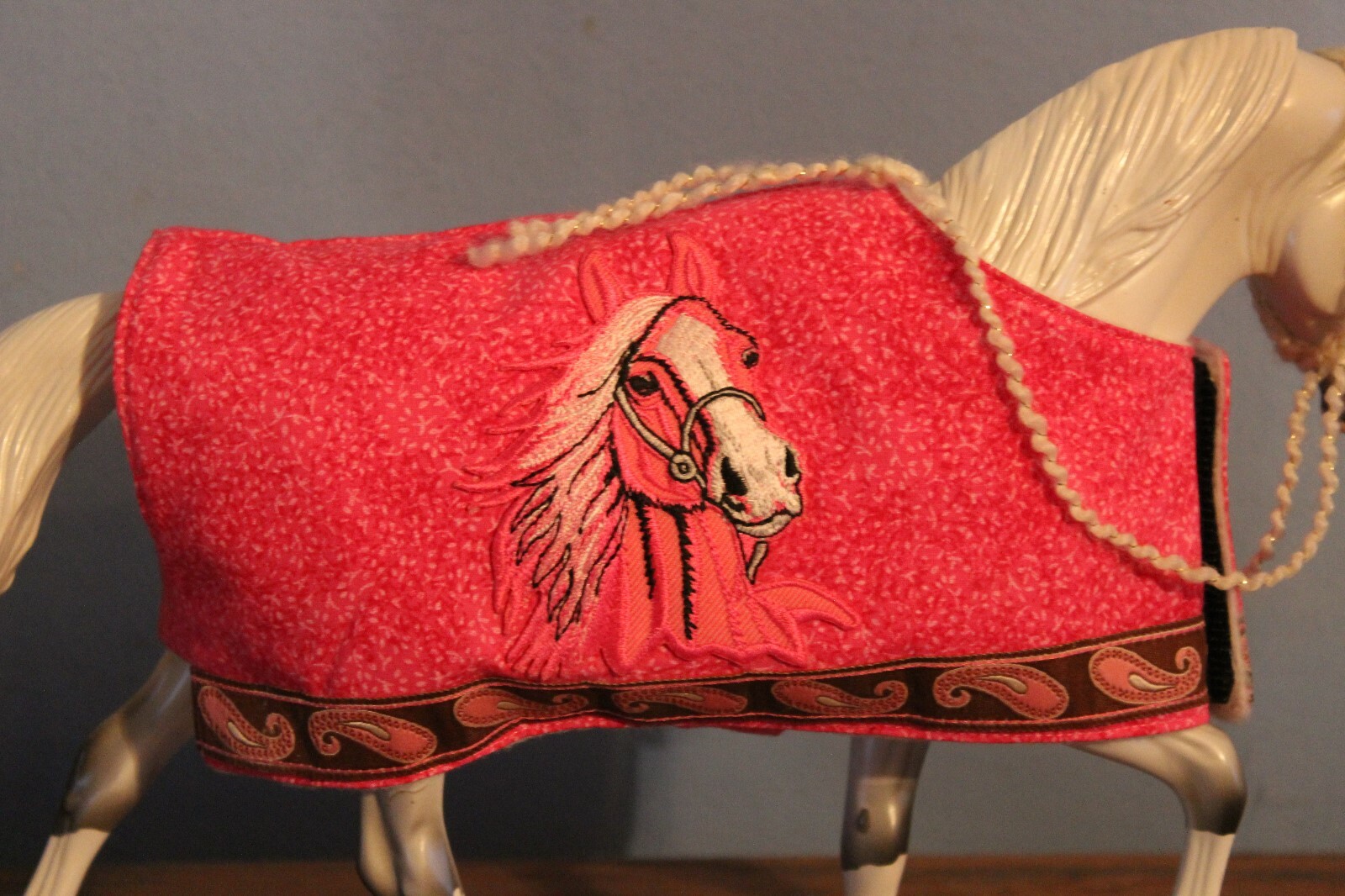 Peter Stone / Breyer Model Horses Pink Blanket With Pink Horse Applique