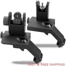 Metal Back Rear Sight Detachable Compact Adjustment Fiber Optics Iron Sights 45°