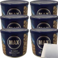Max Jumbo ErdnüSse GeröStet & Ungesalzen 6Er Pack 6X300G Dose Usy Block