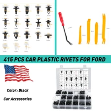415Pcs Black Clip Car Door Push Bumper Trim Body Retainer Assortment Replacement