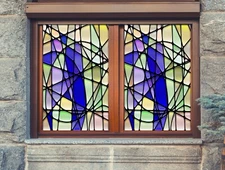 3D Line Pattern A501 Window Film Print Sticker Cling Stained Glass UV Sinsin