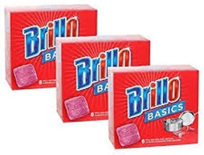 New Brillo Basics Steel-wool Soap Pads 8-ct. Boxes - (Pack of 3) 24-Count total