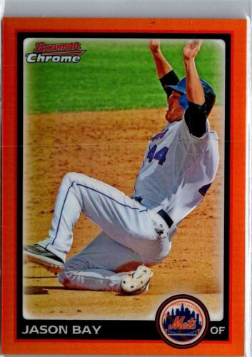 JASON BAY 2010 BOWMAN CHROME ORANGE REFRACTOR #174 /25 NEW YORK METS