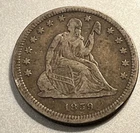 1859-o Seated Liberty Quarter, VF, better date.