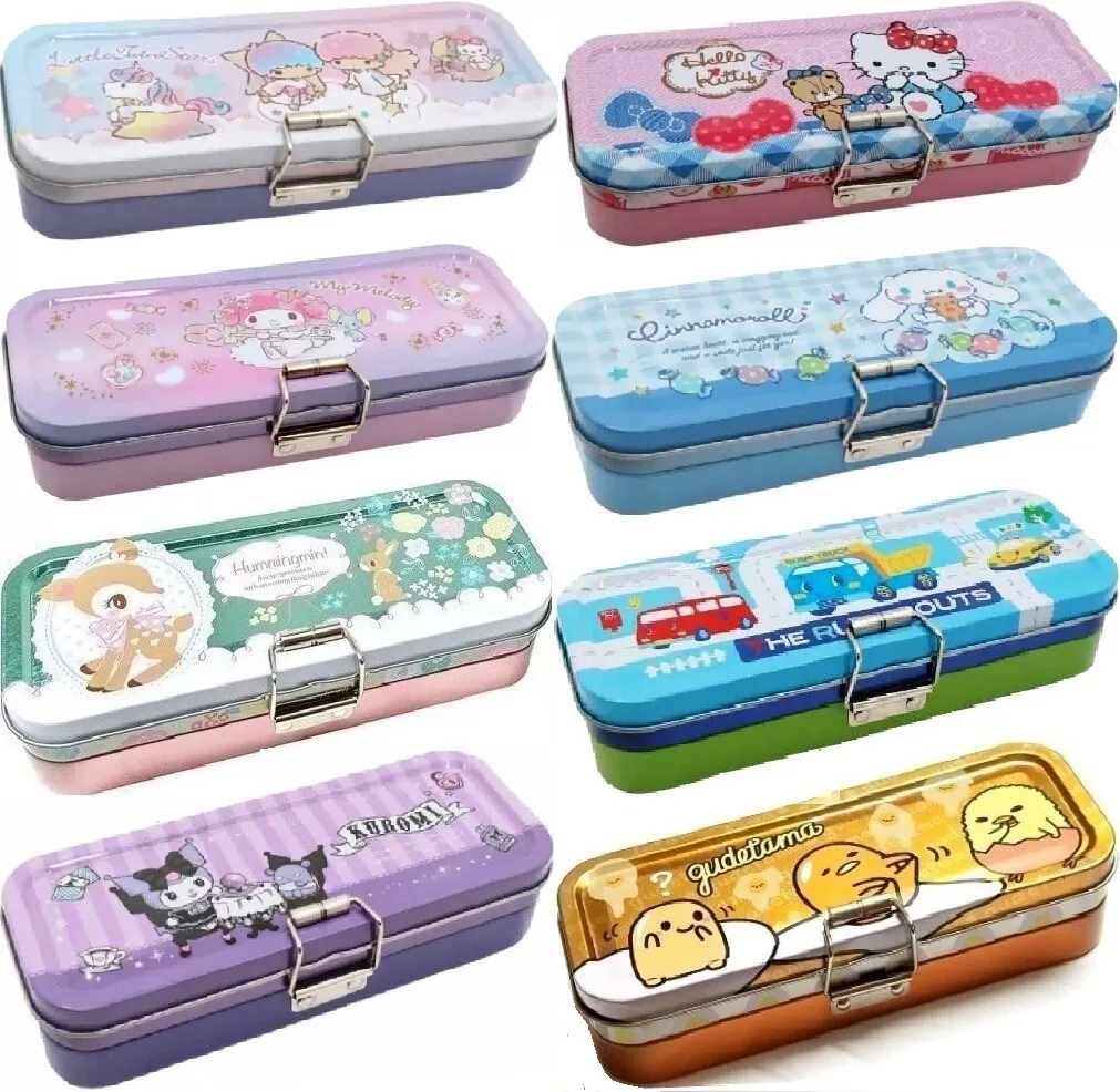 Sanrio Triple Deck Tin Pencil Pen Stationery Holder Makeup Tool Storage  Case Box