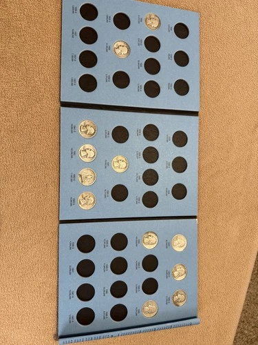 12 90% Silver Washington Quarters 1934-1945 Whitman 1932-47 Album Lot