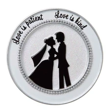 Bride and Groom Couple Silouhette Personalized Christmas Tree Ornament
