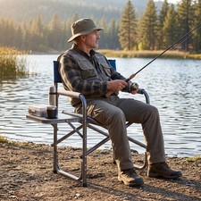 Folding Camping Chair Lightweight Portable Directors Chair Blue