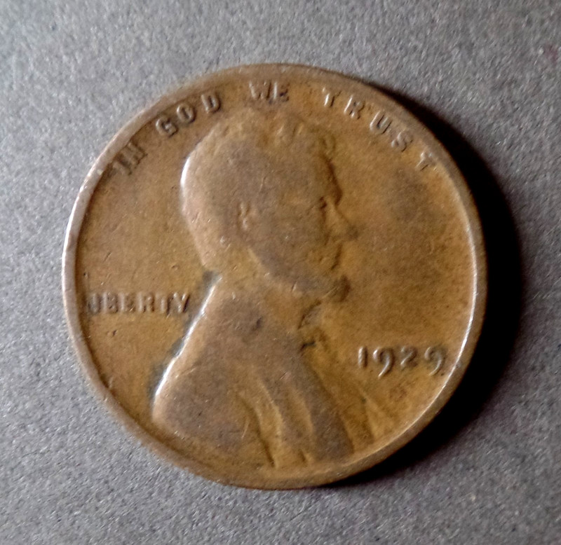Antique 1929 LIBERTY IN GOD WE TRUST "LINCOLN" ONE CENT Penny (b)