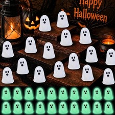 60 Pc Mini Glow in Dark Ghost Figures Halloween Party Favors Resin Luminous