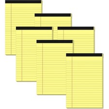 5x8 College Ruled Writing Pads 6 Pack Yellow Legal Notepads Narrow Ruled Paper