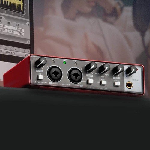 MD22 USB Audio Interface 2-In2-Out Sound Card with 48V Phantom Power, Loopback & - Picture 7 of 11