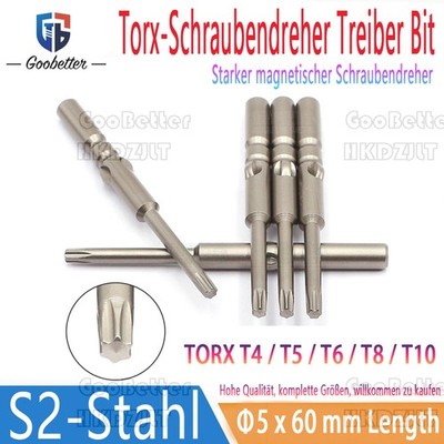 Φ5 Torx Bit Magnetisch Lang 60 mm Rundkopf Bits Schraubendreher Bit T4 - T10