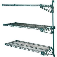 Nexel Poly-Green Adjustable Wall Mount Wire Shelving 3 Shelf Add On 42""Wx18""Dx