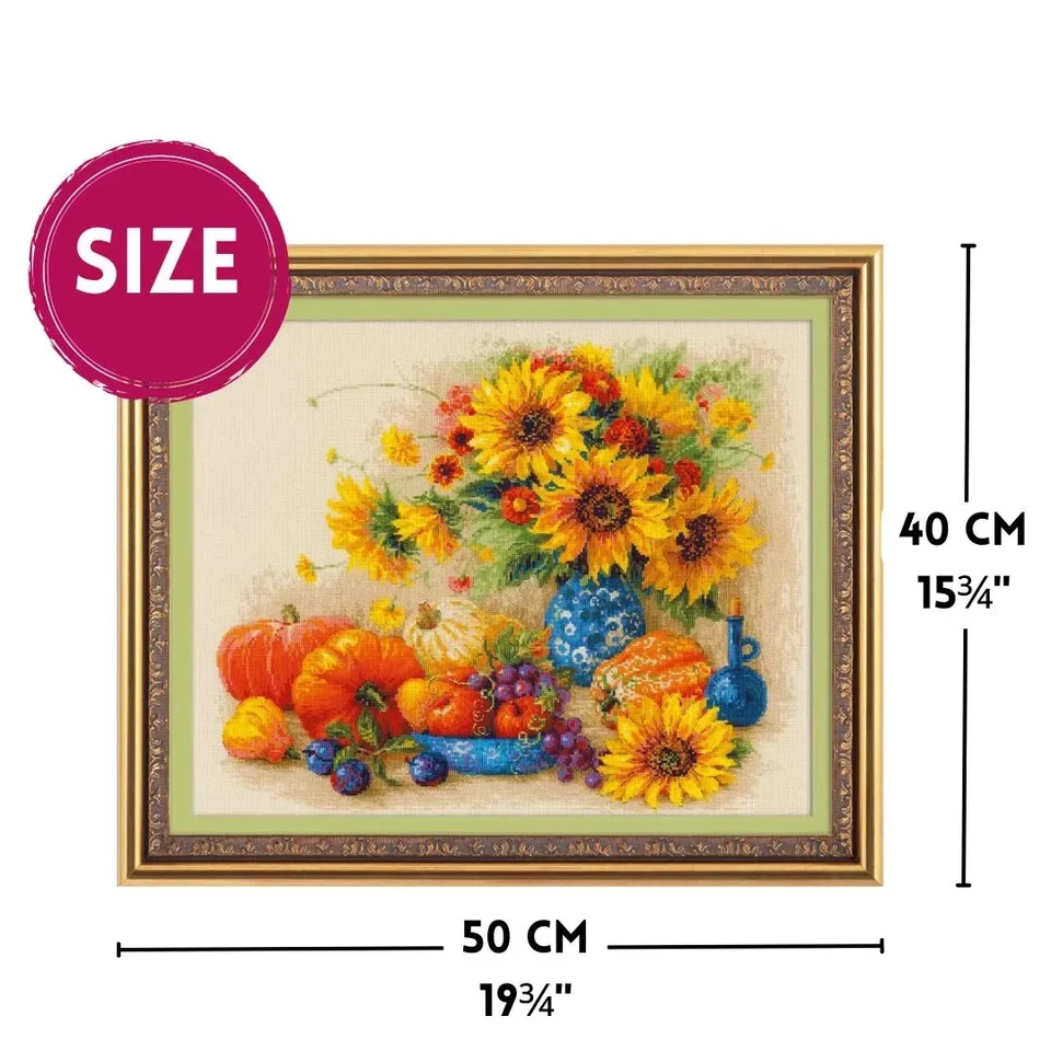 RIOLIS PREMIUM Counted cross stitch kit 100/057 Sunny Day-Bouquet of Sunflowers - Image 4 of 4