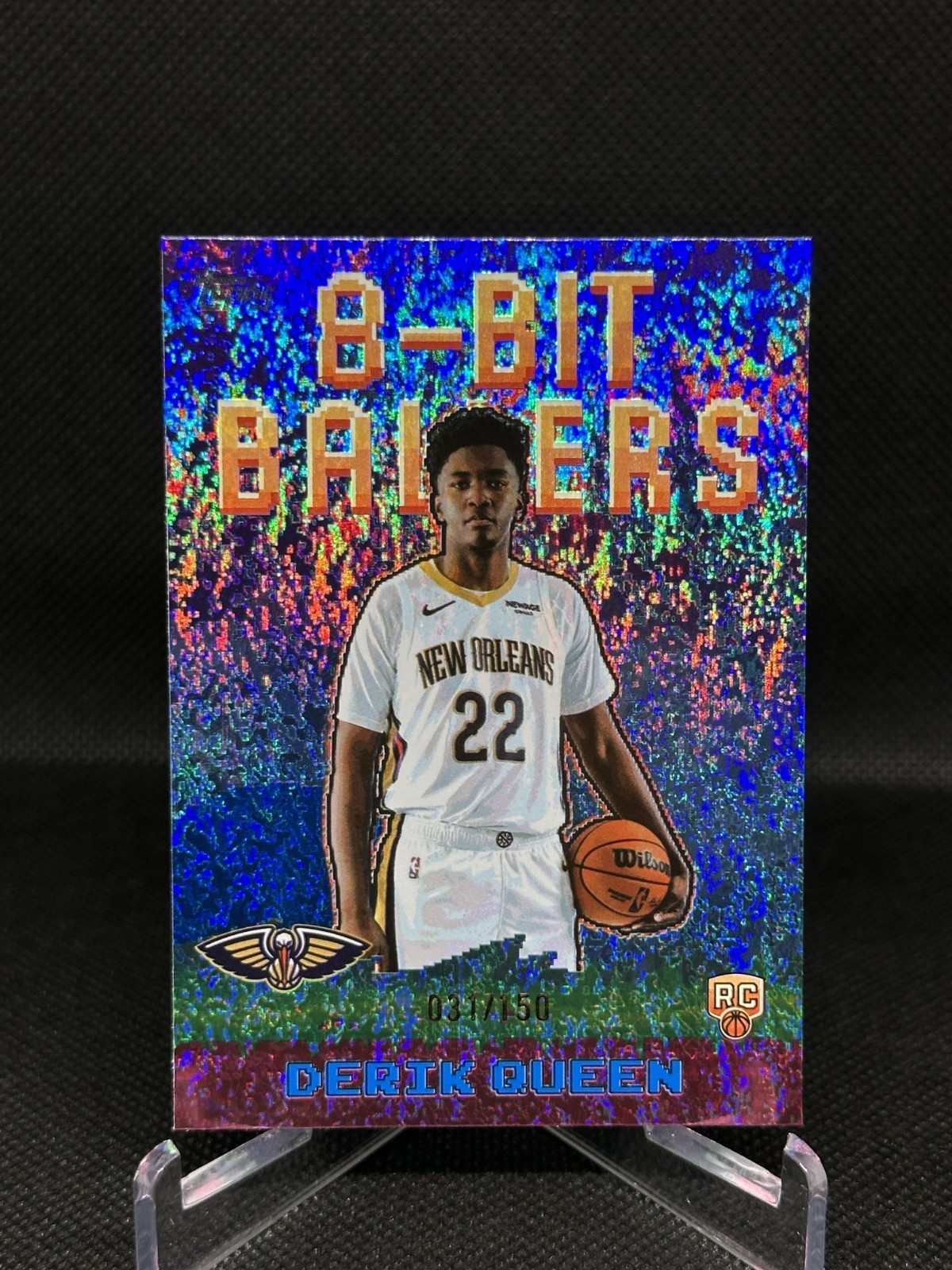 2025-26 Topps Derik Queen RC 8-Bit Ballers Blue Holo Foil /150 ROOKIE Pelicans