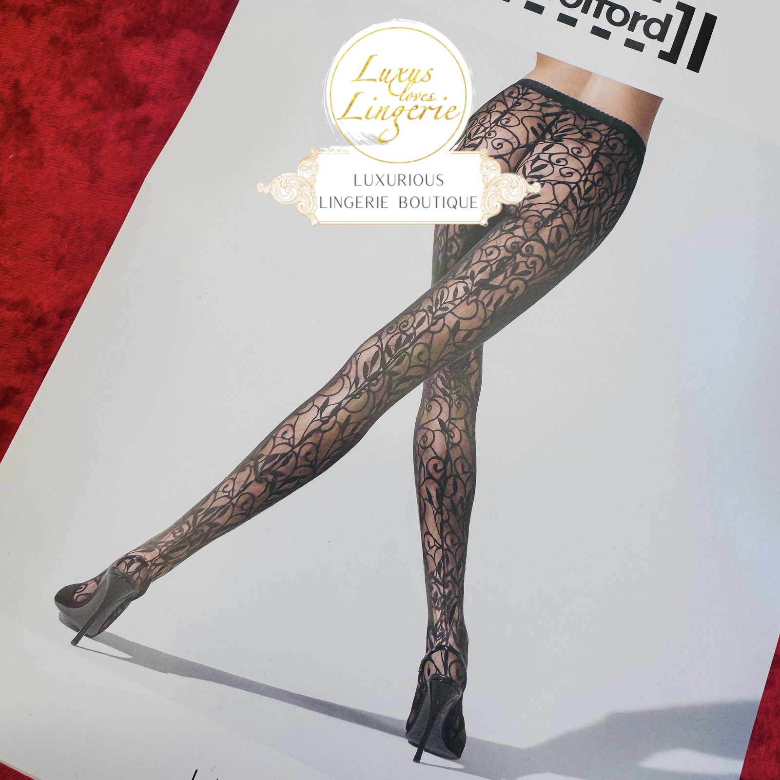 Lace Art Tights by Wolford Large Black Transparent Lace Stockings