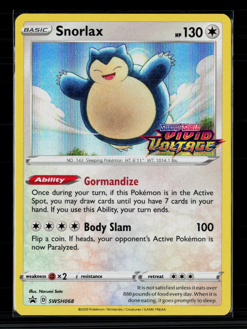 Pokemon 2020 Vivid Voltage Snorlax #SWSH068