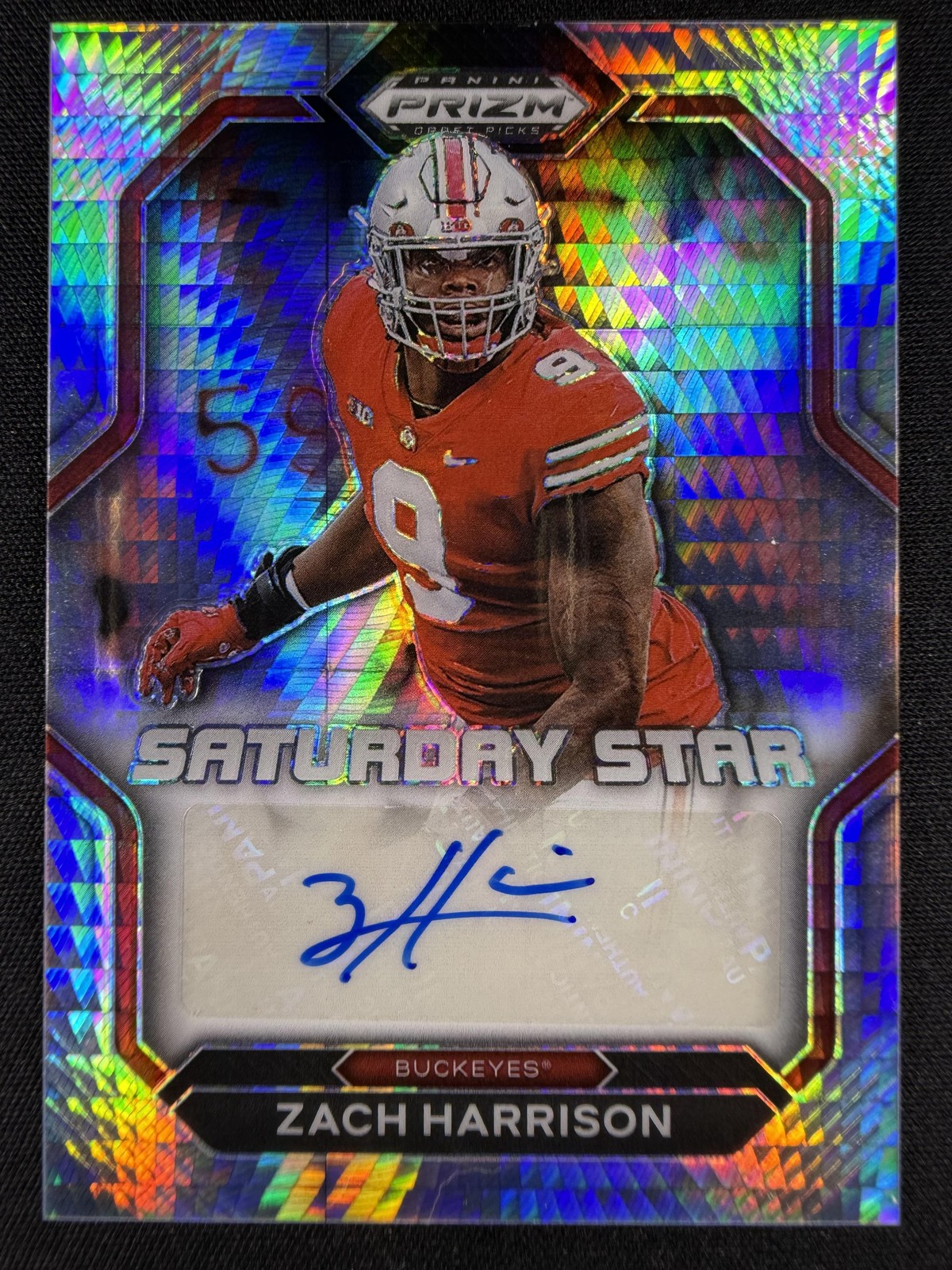 Zach Harrison Panini Prizm Draft Picks Saturday Star Signatures #ZHA Hyper