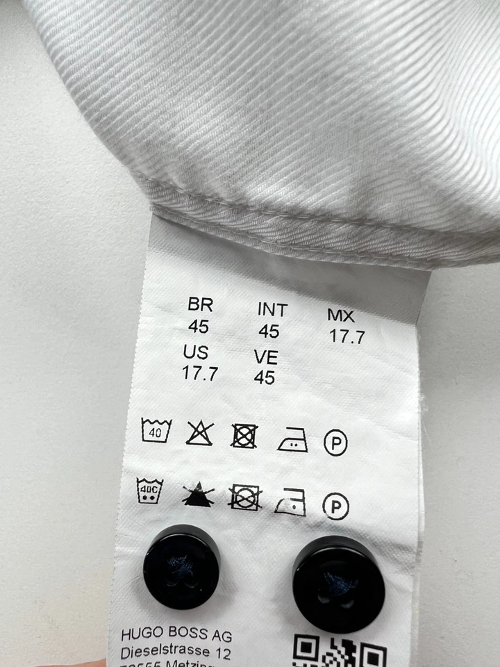 HUGO BOSS Hugo Gorax Chemise Habillée Col Boutonné Taille 2XL Blanc - Photo 4/4