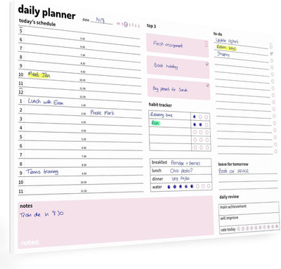 Ultimativer A4 Tagesplaner Block mit To-Do-Liste, Zeitplan, Gewohnheitstracker & Mahlzeit Pl