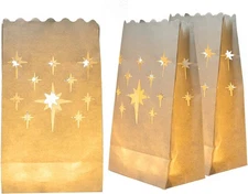 Homemory White Luminary Bags, Upgraded Moisture-Proof Candle 