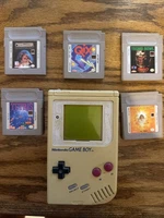 VINTAGE 1989 NINTENDO GAME BOY DMG-01 HANDHELD CONSOLE WITH 5 GAMES TETRIS WORKS