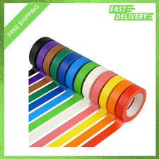 Colored Masking Tape 12 Rolls 0.7 Inch x 13 Yards Assorted Colors Craft Tape DIY