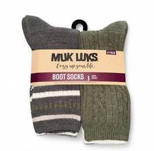 MUK LUKS Women's Boot Socks 6 Pack Crew Height Fluffy Dream Yarn Fits Sizes 6-11