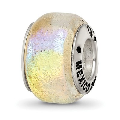 Silberne Reflexionen Regenbogen dichroitische Glasperlen QRS1451