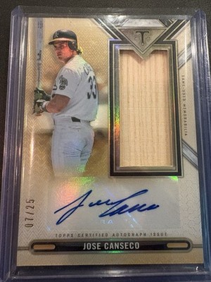 Topps 2021 Triple Threads Jose Canseco Auto Jumbo Relic ASJR-JCO Gold /25