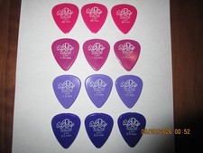12 Pack Dunlop Delrin 500 Guitar Picks - .96, 1.14, 1.5, 2.0mm Gauges 50