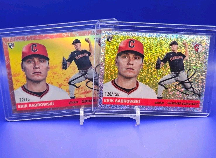 ERIK SABROWSKI 2025 TOPPS CHROME PLATINUM ROSE GOLD TOILE /75 + Mini Diamond 