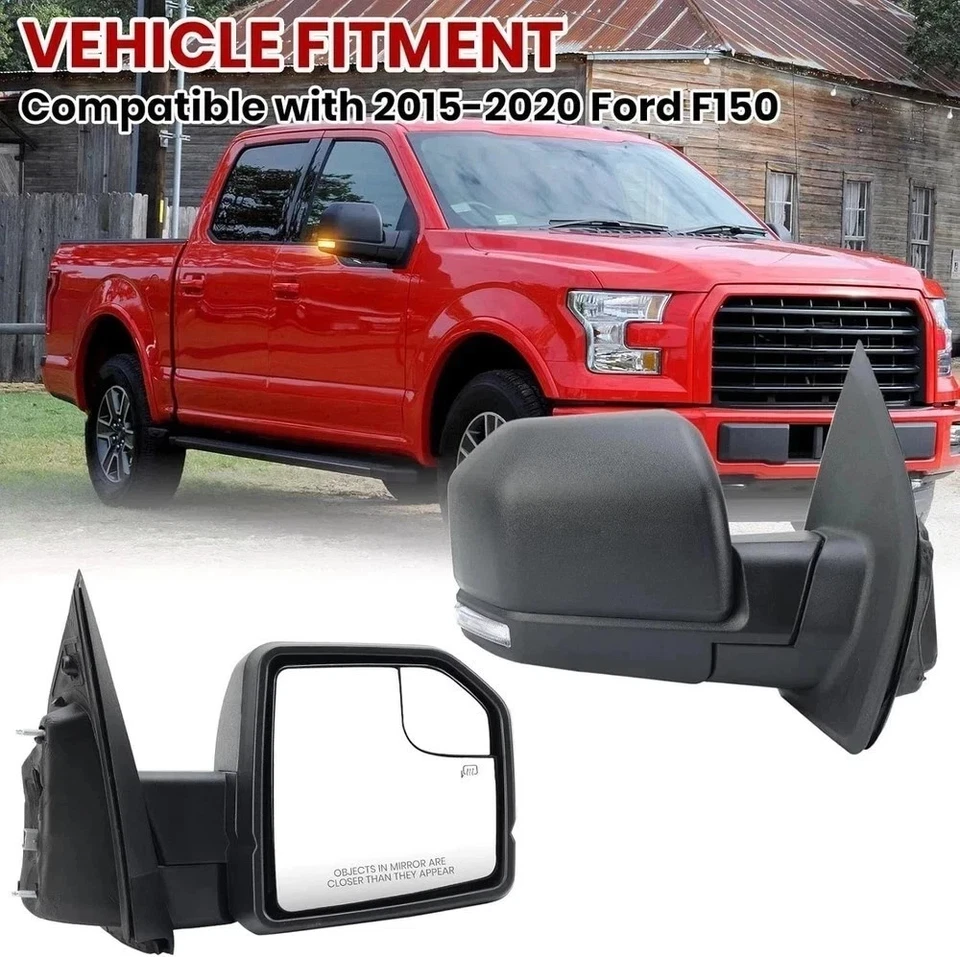 Espelho lateral direito do passageiro 8 pinos sinal aquecido de energia para Ford F150 2015-2020 - Imagem 3 de 4