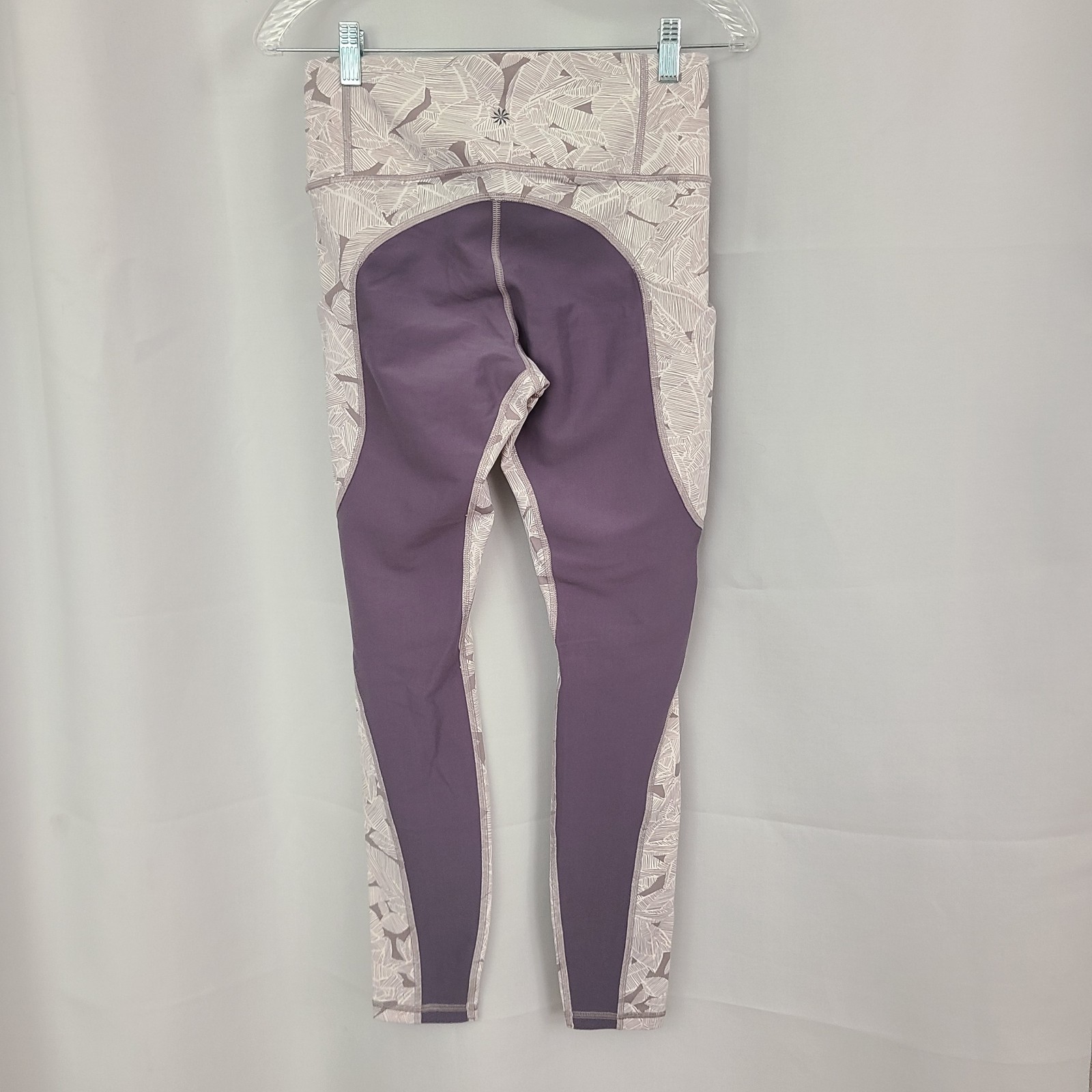 Athleta Sz S Gray Leaf Pattern Solid Back Active … - image 3