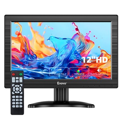 Eyoyo 12'' Inch LCD Monitor AV HDMI BNC VGA 1366x768 Remote Portable Video Screen