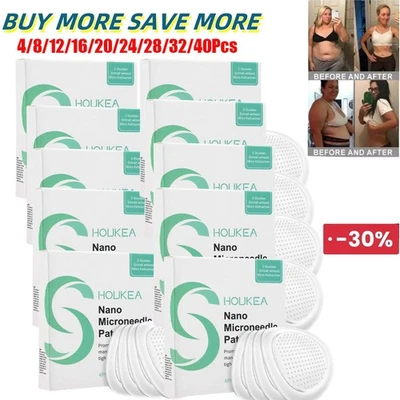 HOUKEA 4-40Pcs Nano Microneedle Body Care Patch For Weight Loss & Young Skin Texture