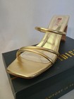 Gold Women's Heels 3.5” Sandals Open Toe Slides 9 IDIFU — photo 3