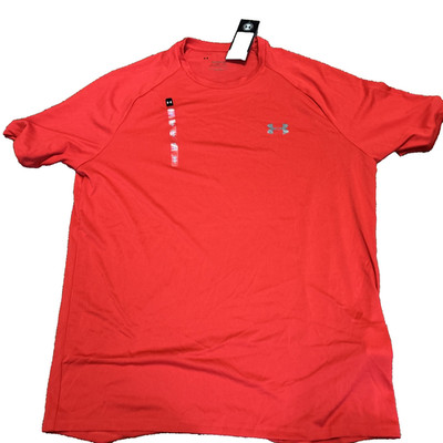 NWT Under Armour Mens Tech Tee T-Shirt Red Large Short Sleeve Logo 1326413