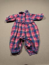 Vtg OshKosh Baby B'gosh Plaid Romper One Piece 6-9 Month Body Suit Snap Buttons