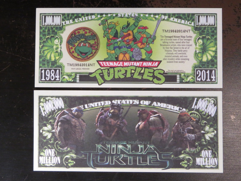 TEENAGE MUTANT NINJA TURTLES Pizza Time!! ~ Fun $1,000,000 One Million Dollars